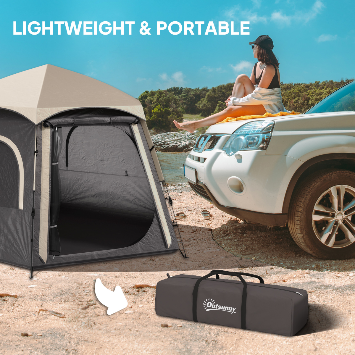 Outsunny Instant Camping Tent, 4 Person Easy Setup Dome Tent