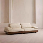 Wabi Sandy Wind Living Room Solid Wood Fabric Sofa
