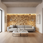 3D Solid Wood Acoustic Wall Panel – Mosaic Art Design, 30x30cm