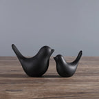 Nordic Ceramic Bird Figurine – Black or White Modern Sculptural Ornament