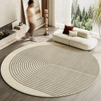 Japanese Style Living Room Decoration Striped Carpet Home Round Anti-slip Mat Thick Washable Lounge Rug Simple Rugs for Bedroom
