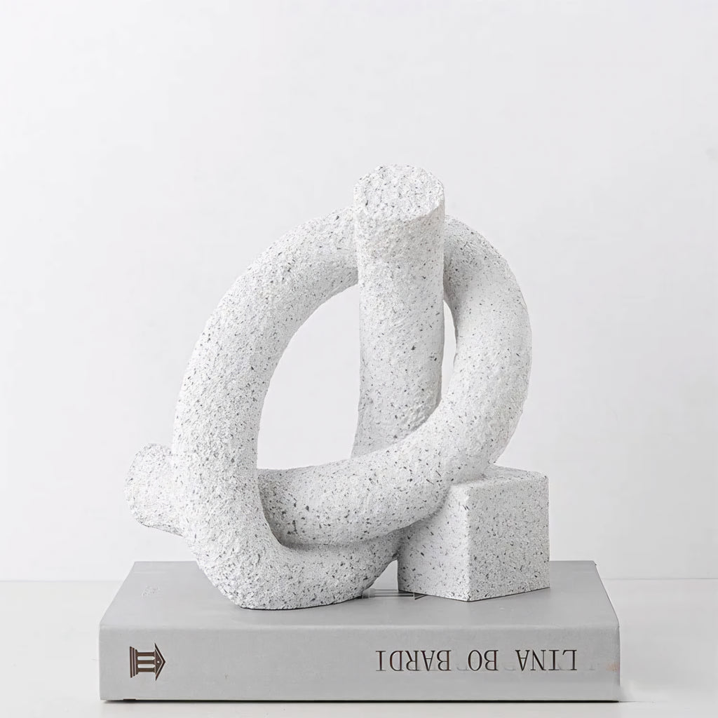 Arlo Japandi Minimalist Resin Ornament – Neutral Tone Modern Knot Sculpture