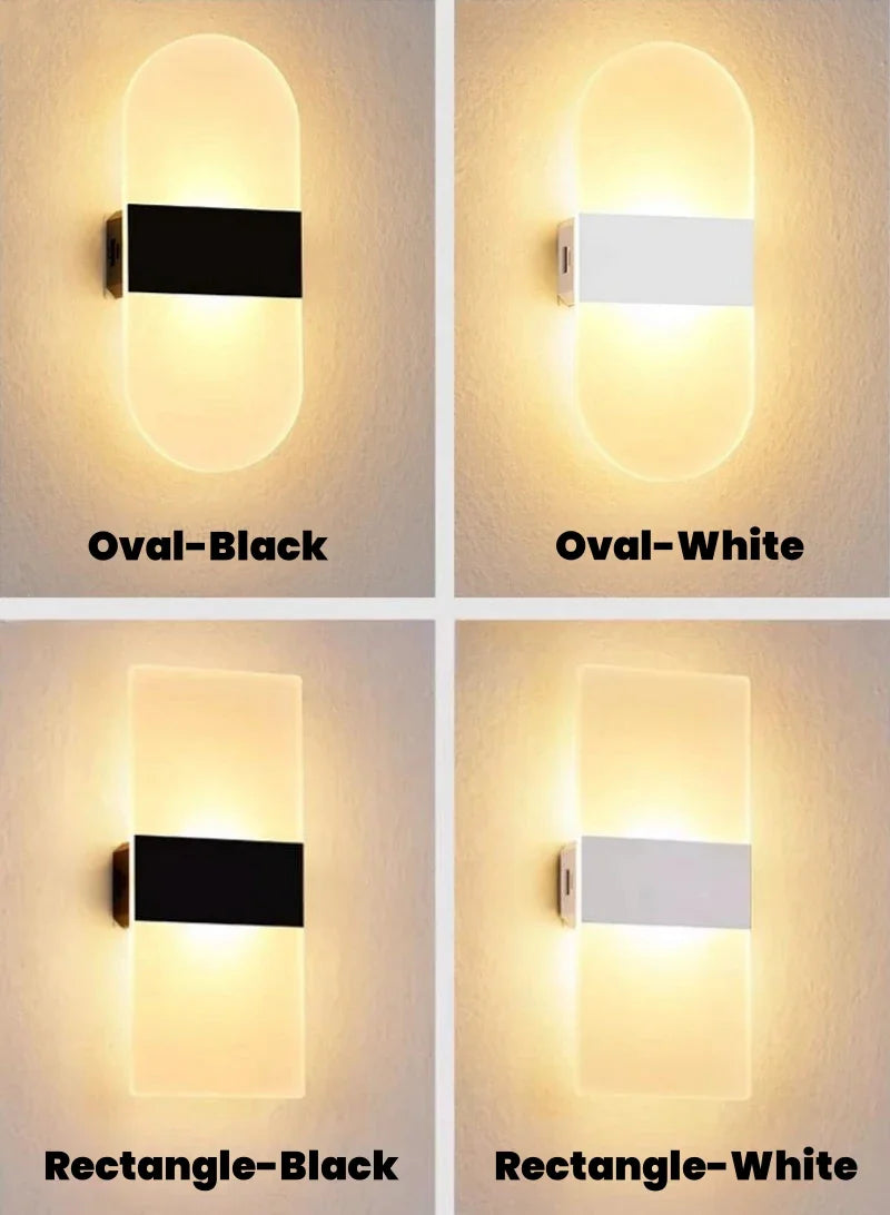 Touch Sensor LED Wall Light – USB Rechargeable Acrylic Sconce