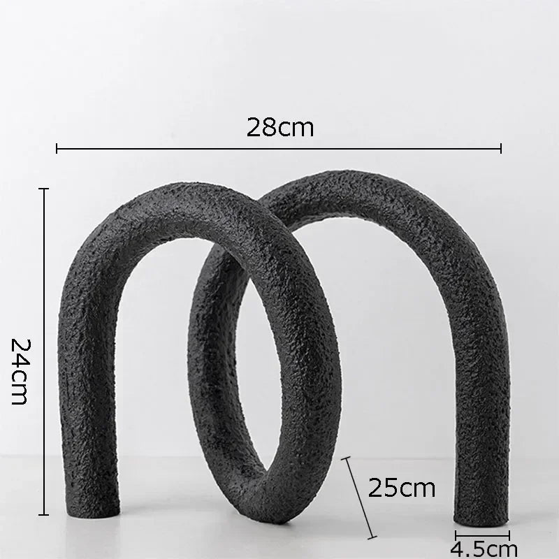 Arlo Japandi Minimalist Resin Ornament – Neutral Tone Modern Knot Sculpture