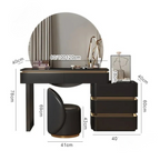 Dressing table with mirror and dimensions labeled