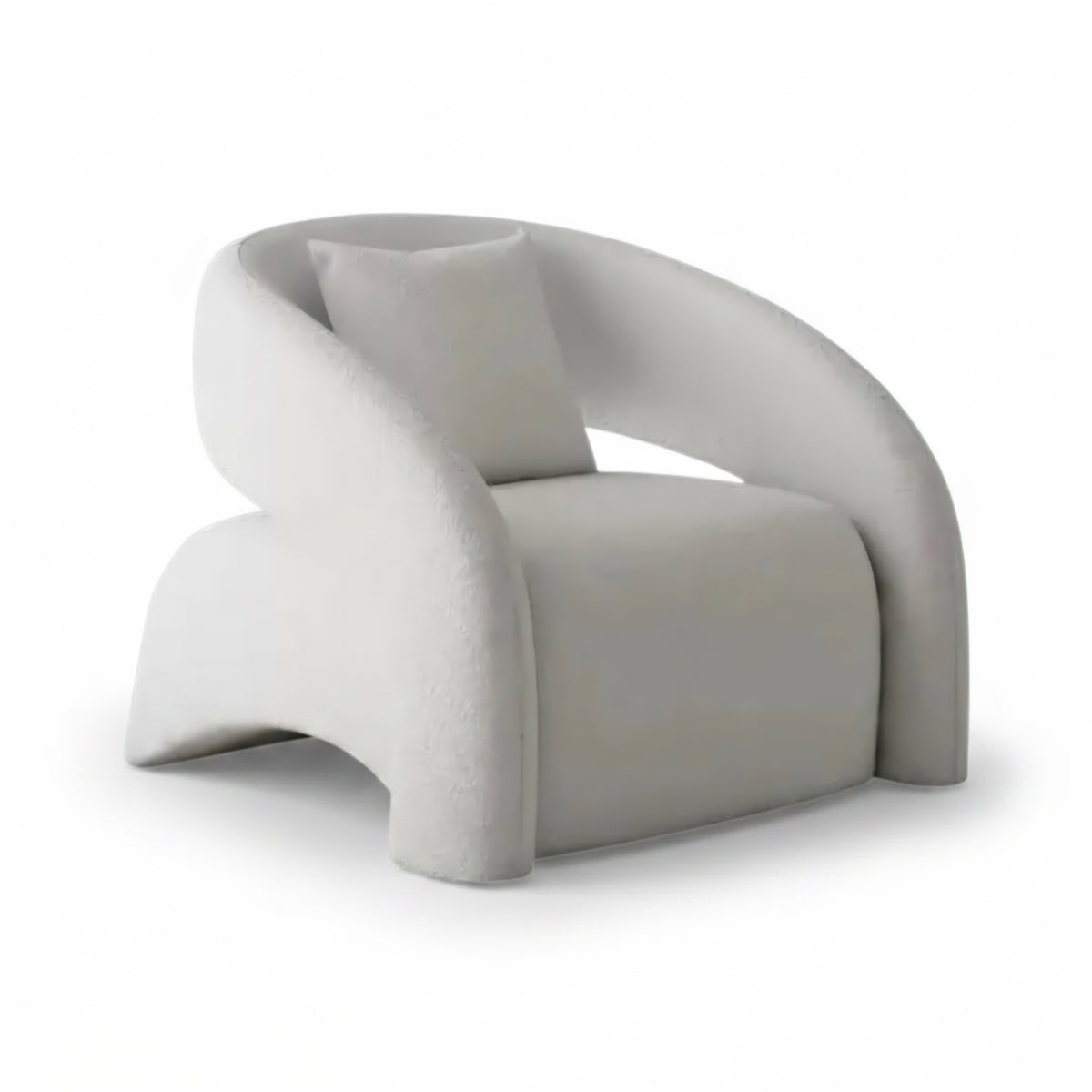 Modern gray armchair on a white background