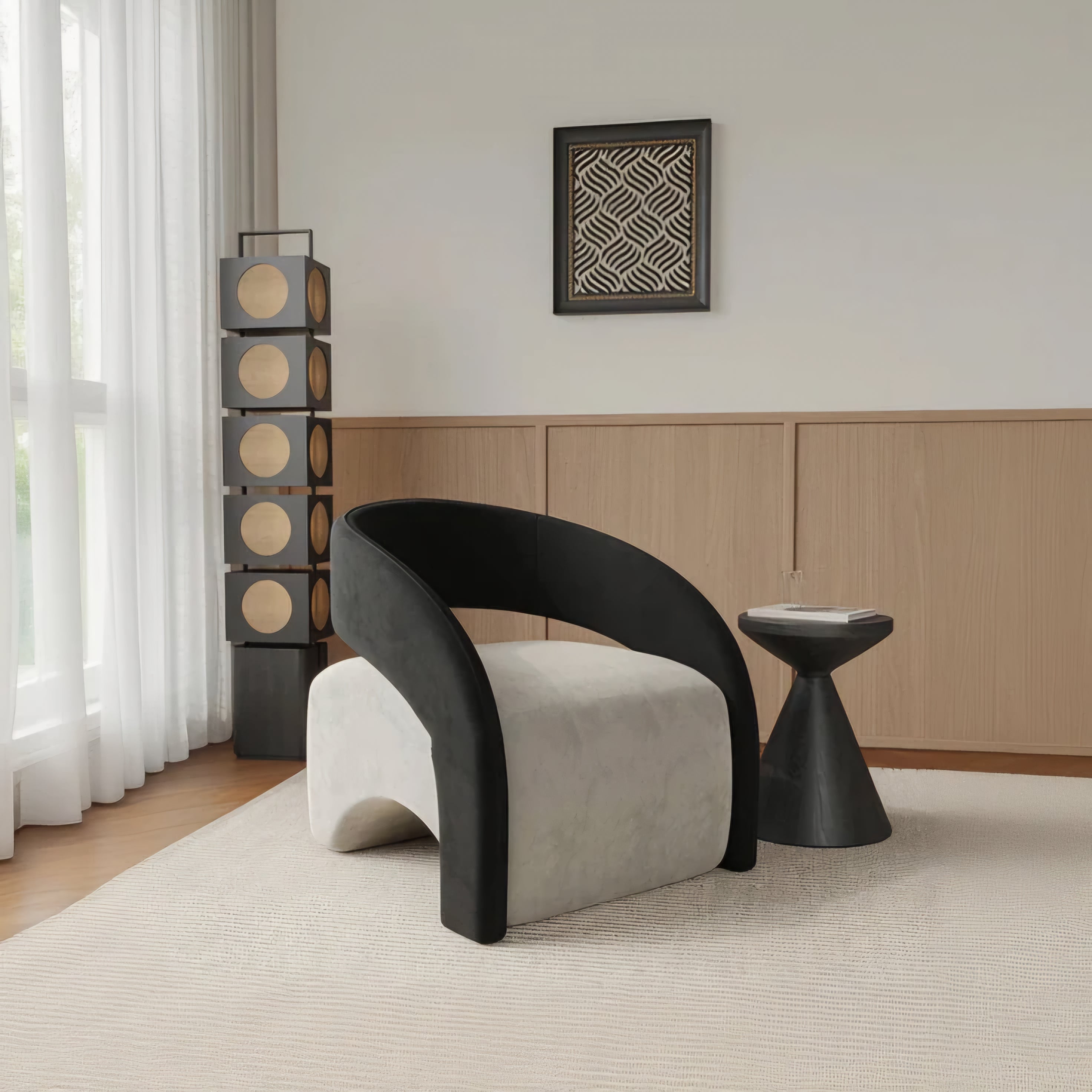 Lazy Sofa Leisure Chair | Modern Frosted Velvet Lounge Chair
