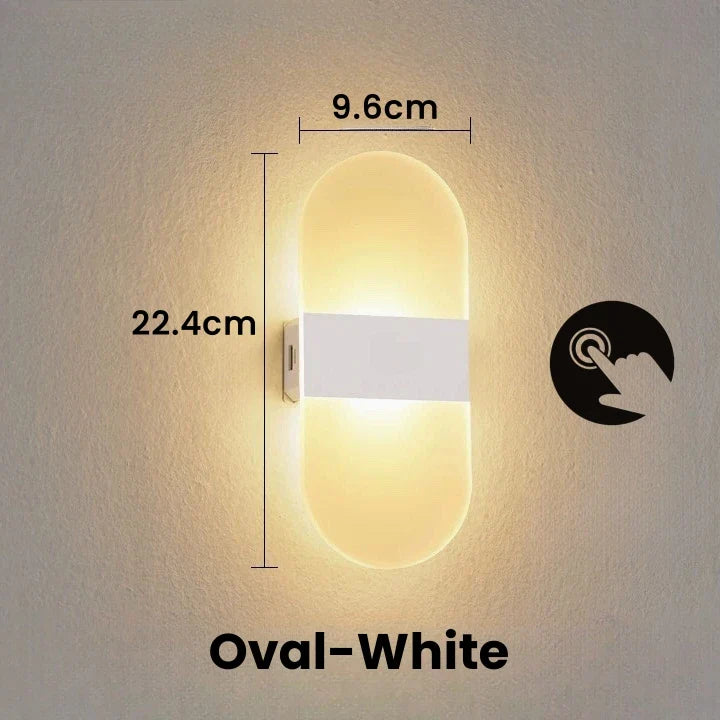 Touch Sensor LED Wall Light – USB Rechargeable Acrylic Sconce