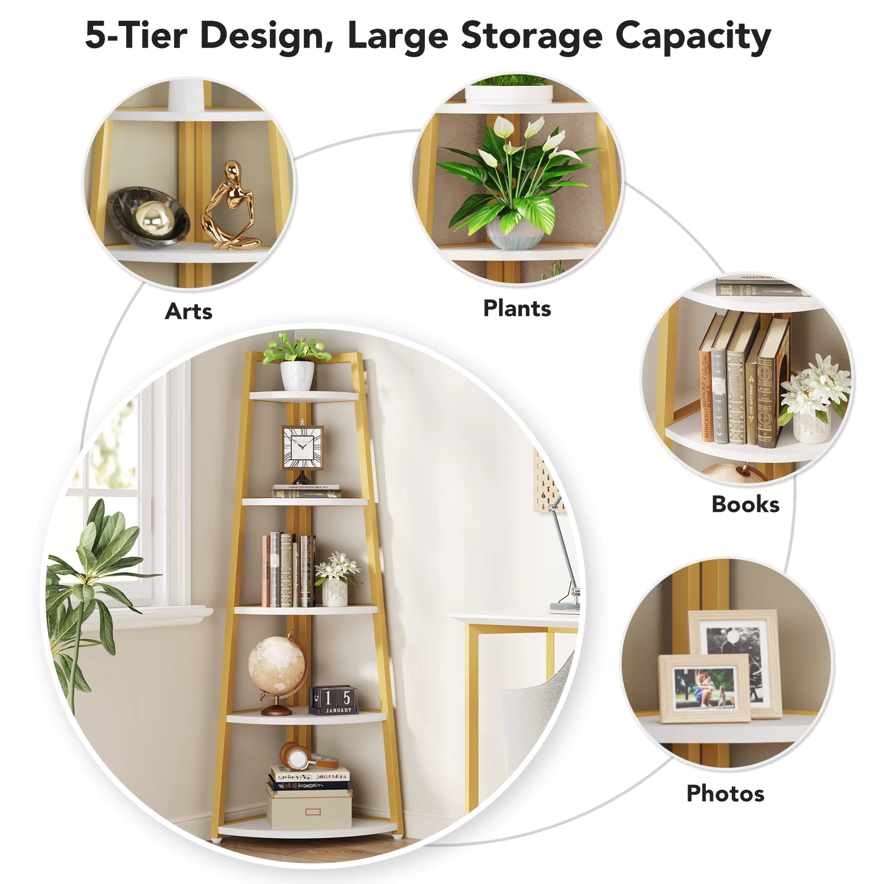 The JC Wood Bookshelf Corner Rack