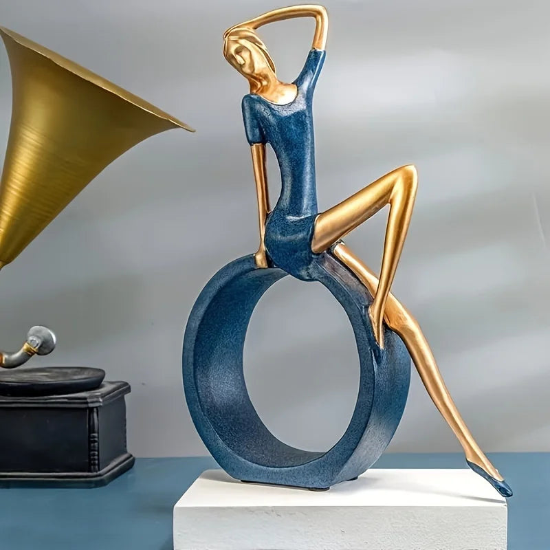 Modern Resin Reading Girl Sculpture