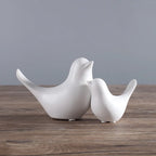 Nordic Ceramic Bird Figurine – Black or White Modern Sculptural Ornament
