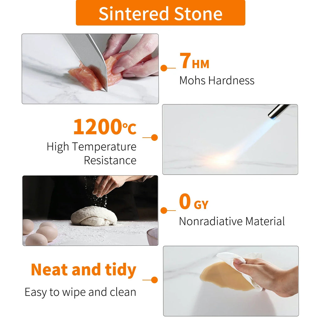 Sintered Stone properties highlighted with images and text.