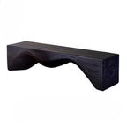 Modern black wooden bench on a white background