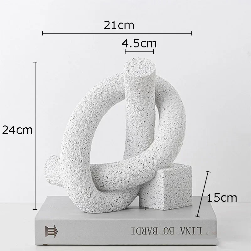 Arlo Japandi Minimalist Resin Ornament – Neutral Tone Modern Knot Sculpture