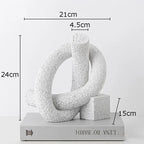 Arlo Japandi Minimalist Resin Ornament – Neutral Tone Modern Knot Sculpture