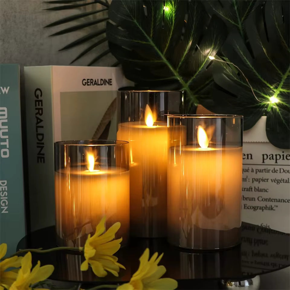 LED glass candle light