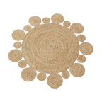 Woven Rugs Carpets for Living Room Bedroom Decor Pure Plants Round Carpets Home Decoration Floor Mats Retro Hollow Design