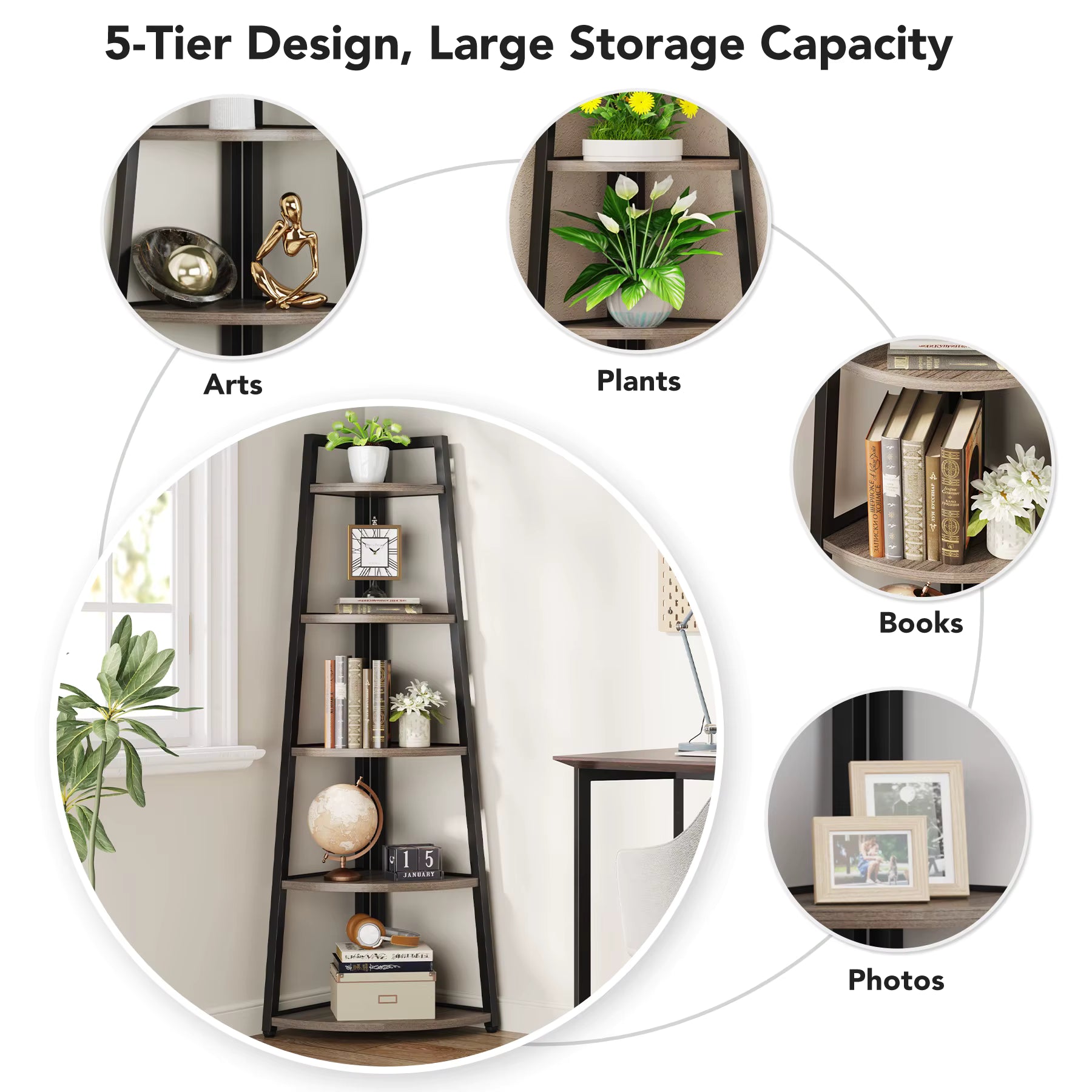 The JC Wood Bookshelf Corner Rack