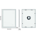 LED Light Bathroom Mirror Illuminated Wall Mounted Vanity Makeup Anti-Fog Rectangle 3 Colors Touch Light
