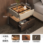 X Fingerprint Lock USB Induction Lamp Nightstands Room Storage Drawers Bedsides Table Luxury Side Mesa De Noche Bedroom Furnitur