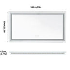 White picture Mirror frame with dimensions labeled on a white background