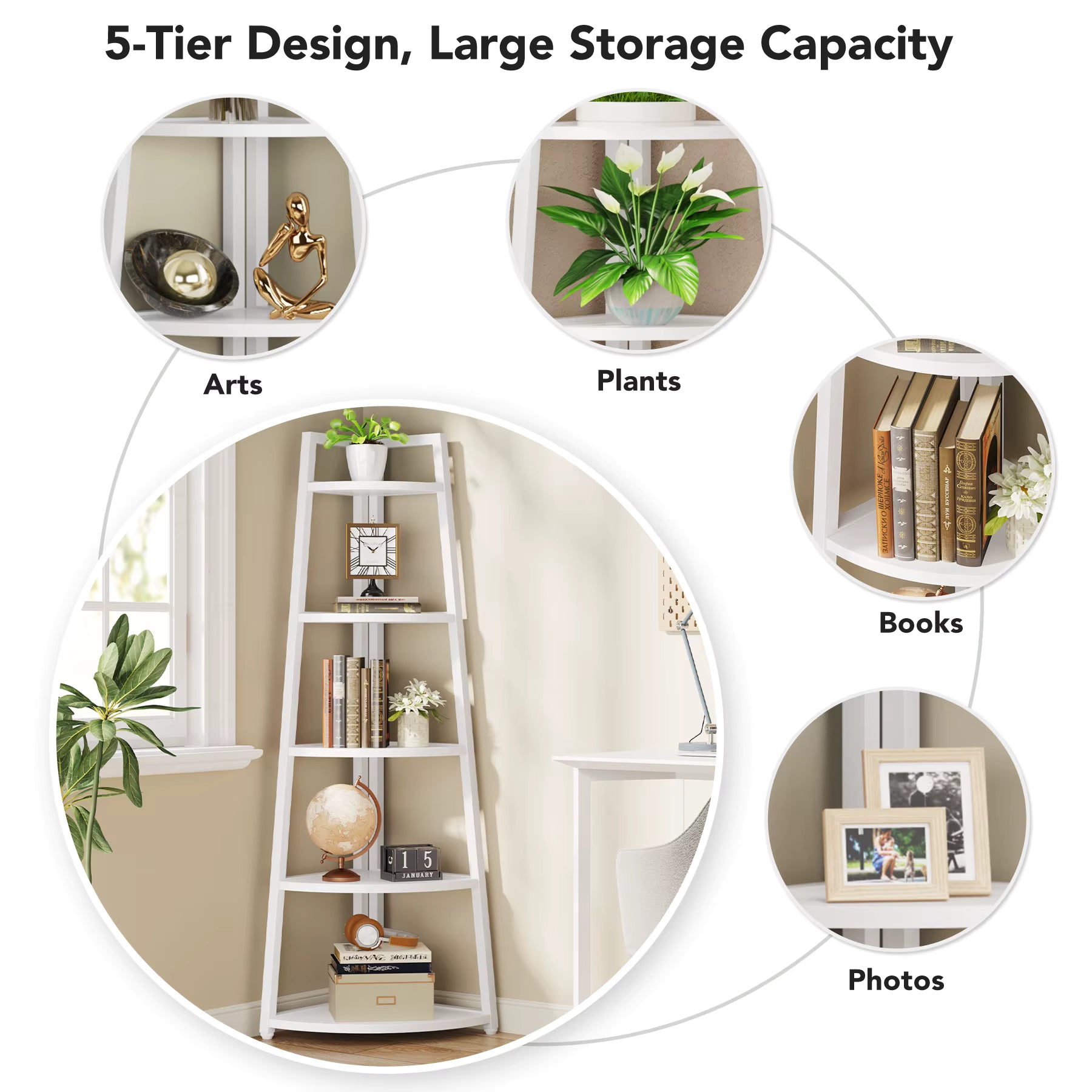The JC Wood Bookshelf Corner Rack
