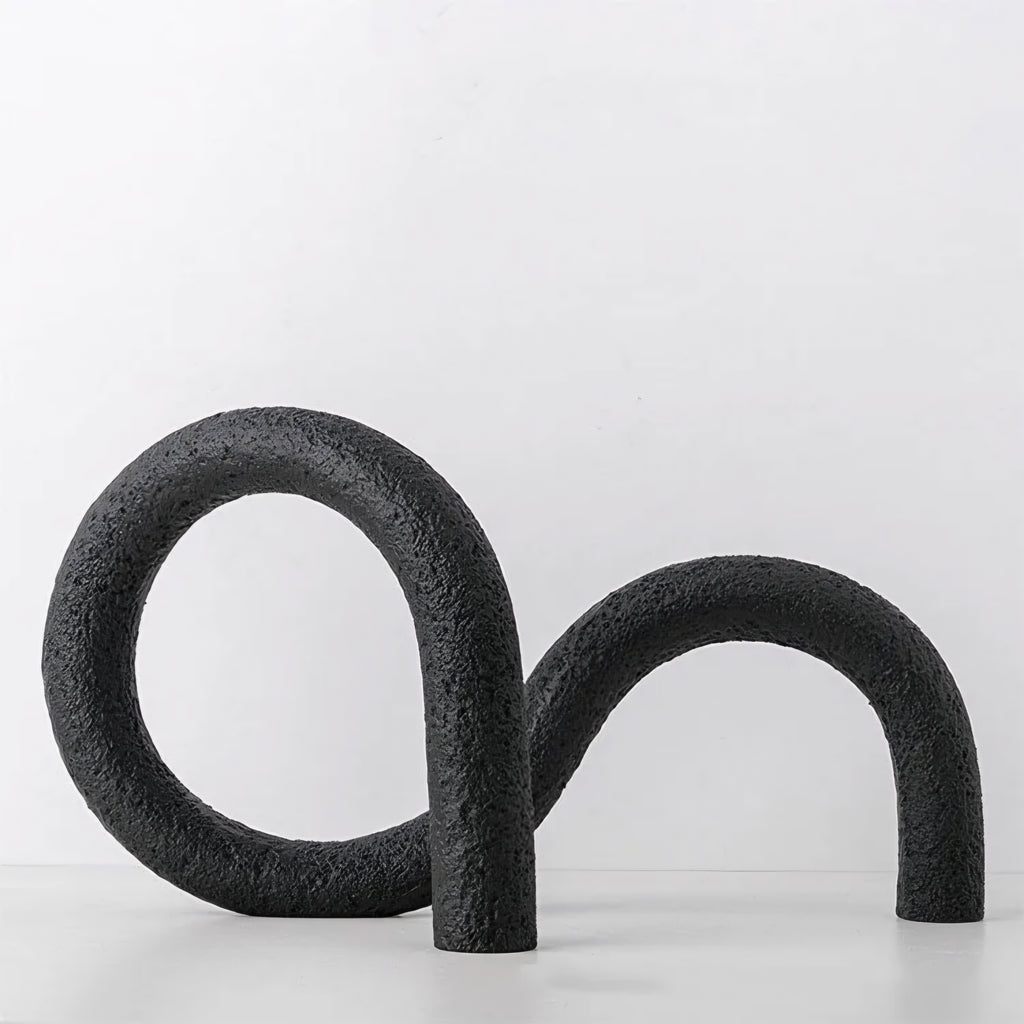 Arlo Japandi Minimalist Resin Ornament – Neutral Tone Modern Knot Sculpture