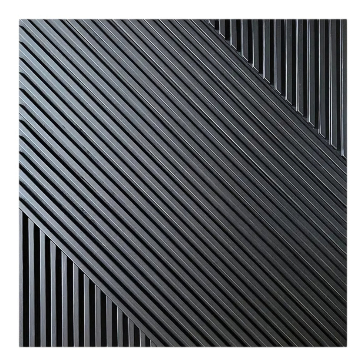 Black and gray diagonal striped pattern on a white background