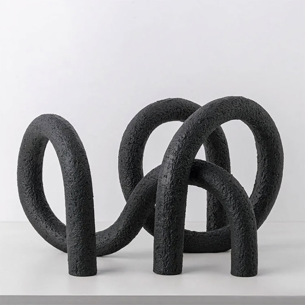 Arlo Japandi Minimalist Resin Ornament – Neutral Tone Modern Knot Sculpture