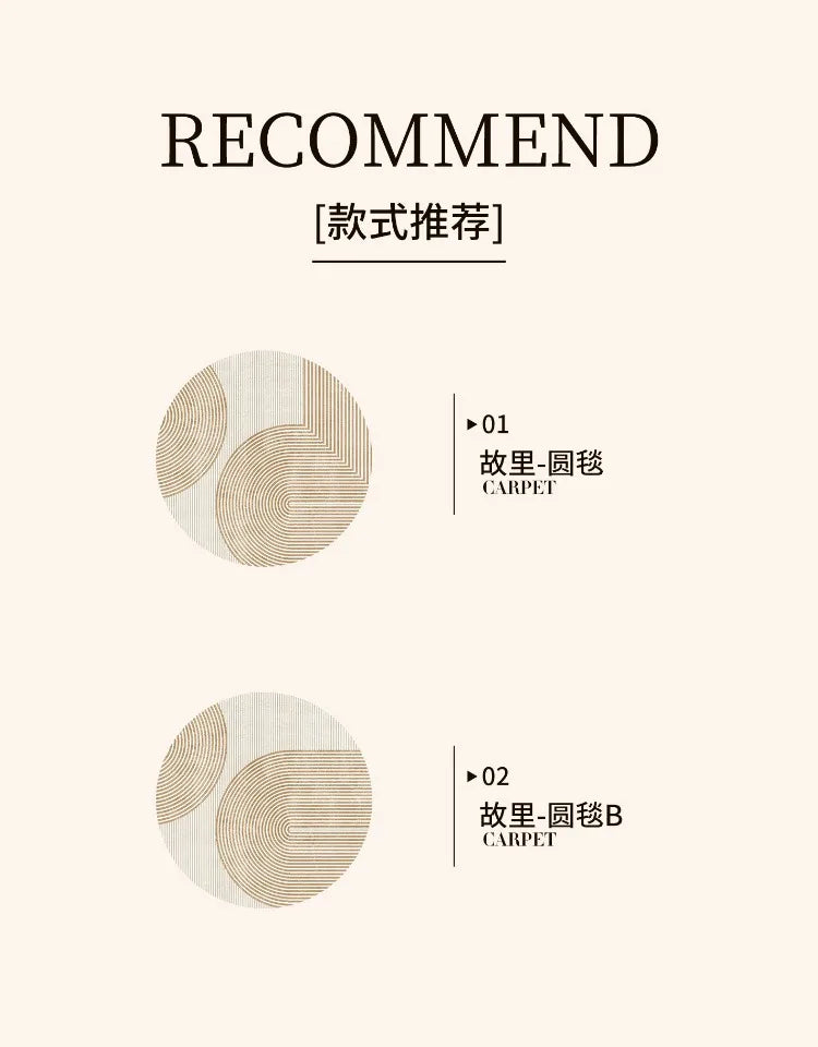 Japanese Style Living Room Decoration Striped Carpet Home Round Anti-slip Mat Thick Washable Lounge Rug Simple Rugs for Bedroom