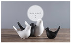 Nordic Ceramic Bird Figurine – Black or White Modern Sculptural Ornament