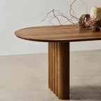 Italian Designer Round Dining Table with Premium Solid Oak Wood Construction