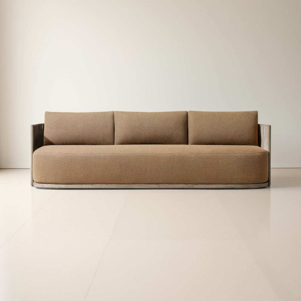 Beige sofa on a white background