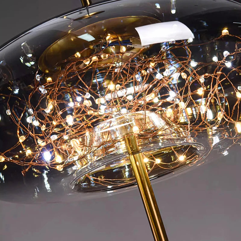 Modern Starry Sky Glass LED Pendant Light – Luxury Hanging Ceiling Lamp