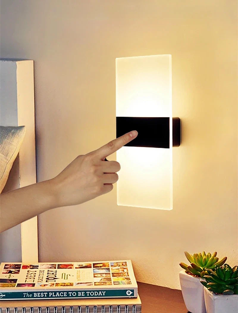 Touch Sensor LED Wall Light – USB Rechargeable Acrylic Sconce