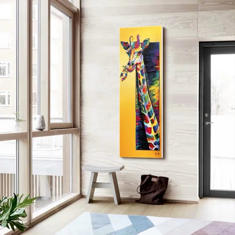 Modern Colourful Giraffe Wall Poster