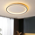 LED Ring Flush Mount Chandelier - Dimmable Ceiling Light Black/White