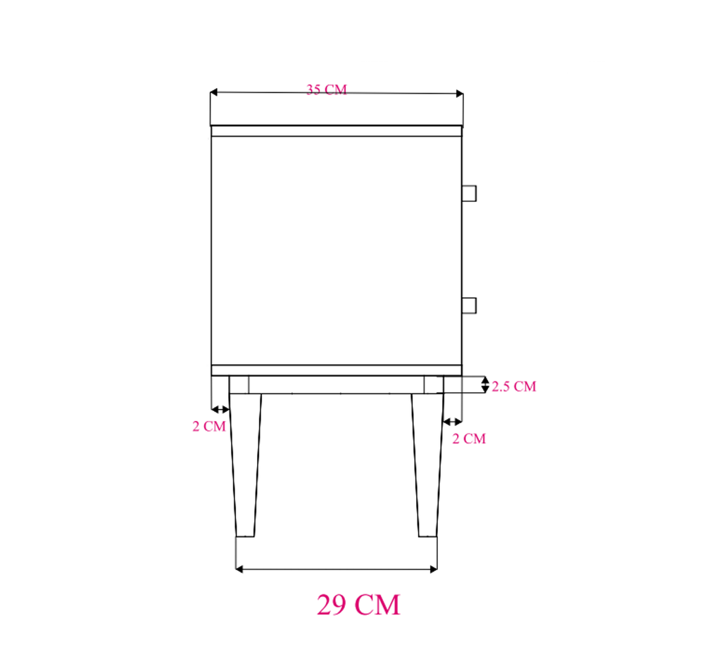 Minimalist Mango Wood Oslo Bedside Table