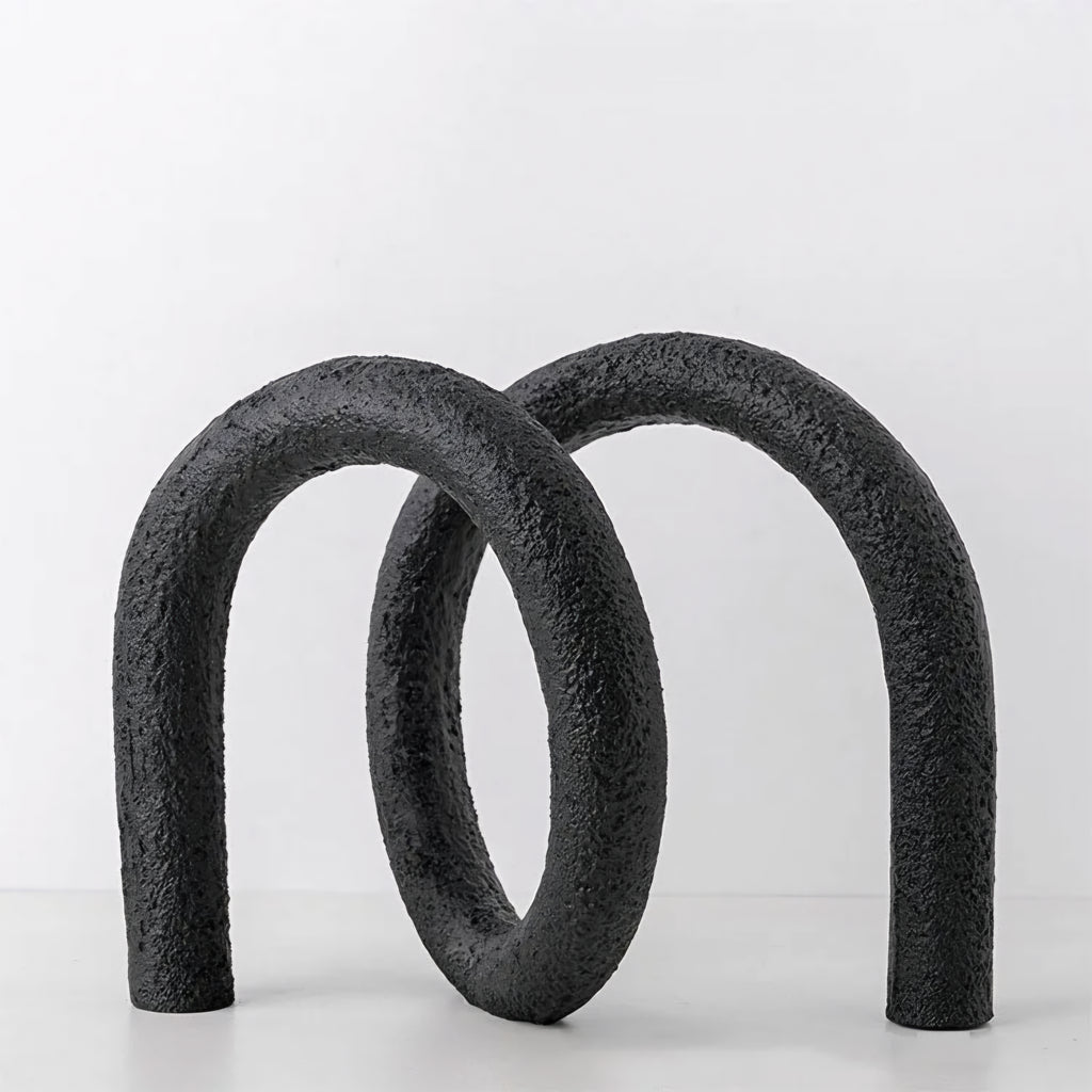 Arlo Japandi Minimalist Resin Ornament – Neutral Tone Modern Knot Sculpture