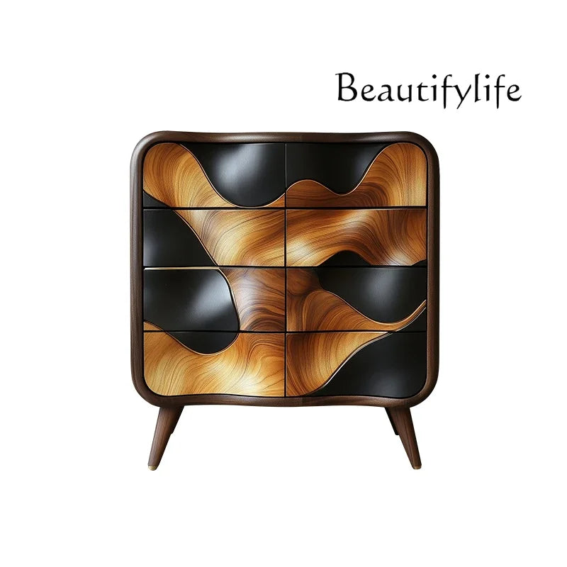 Kh Retro Italian pure solid wood design furniture, entrance cabinet, villa living room decoration cabinet, bedroom storage cabin