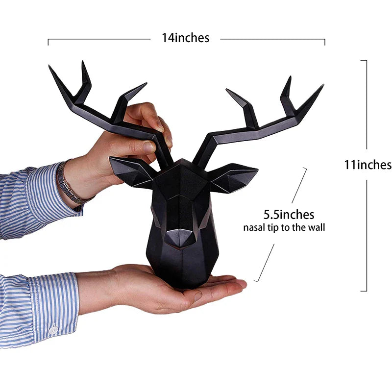 Modern Geometric Deer Head Wall Sculpture