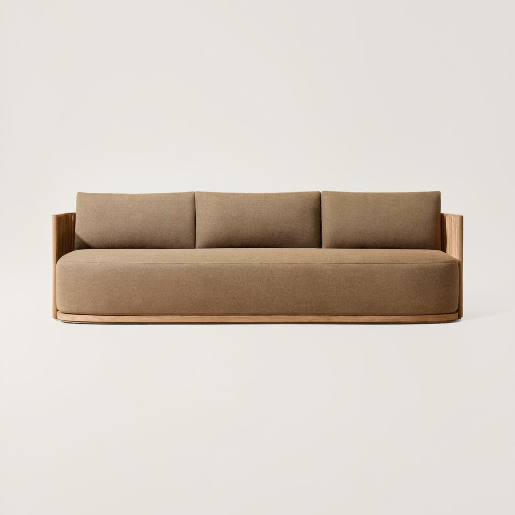 Beige sofa on a white background