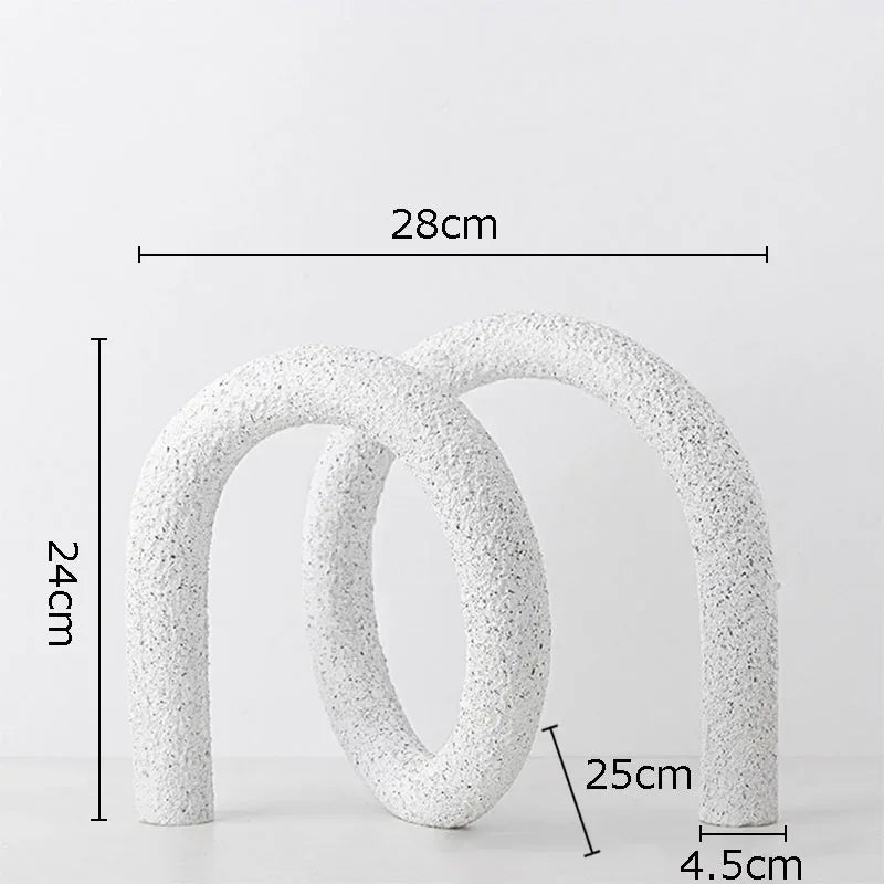 Arlo Japandi Minimalist Resin Ornament – Neutral Tone Modern Knot Sculpture