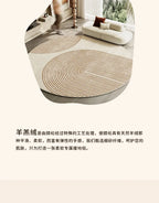 Japanese Style Living Room Decoration Striped Carpet Home Round Anti-slip Mat Thick Washable Lounge Rug Simple Rugs for Bedroom