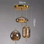 Modern Starry Sky Glass LED Pendant Light – Luxury Hanging Ceiling Lamp