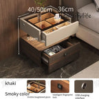 X Fingerprint Lock USB Induction Lamp Nightstands Room Storage Drawers Bedsides Table Luxury Side Mesa De Noche Bedroom Furnitur