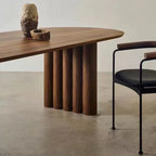 Italian Designer Round Dining Table with Premium Solid Oak Wood Construction