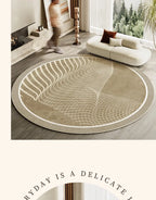Japanese Style Living Room Decoration Striped Carpet Home Round Anti-slip Mat Thick Washable Lounge Rug Simple Rugs for Bedroom