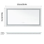 Measurement chart of a rectangular Mirror object with dimensions labeled.