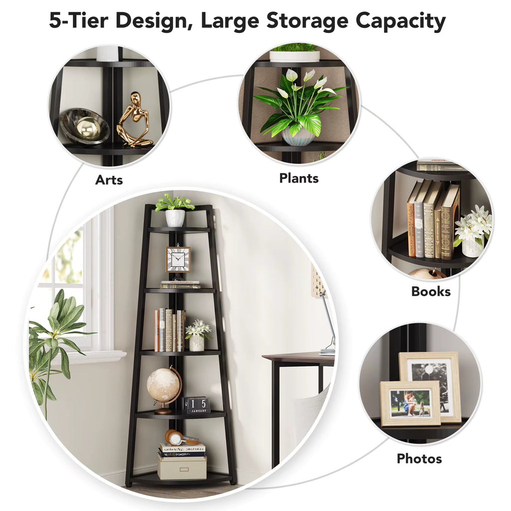 The JC Wood Bookshelf Corner Rack